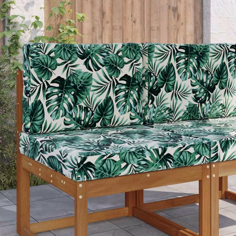 vidaXL Cuscino da divano per esterni verde con motivo floreale in poliestere L: 60 cm, P: 60 cm, H: 60 cm