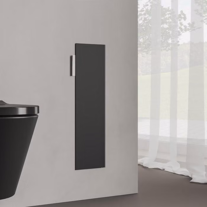 Modulo WC a incasso Kronenbach, design a cubo, 60 cm, con frontale in vetro, apertura a destra