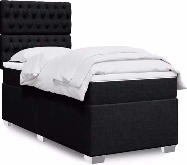 Giroletto a Molle con Materasso Nero 80x200 cm inTessuto 3290324