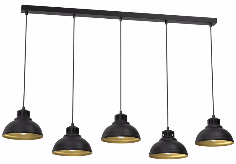 Lampada a sospensione a cinque punte nera SVEN 9118 Luminex