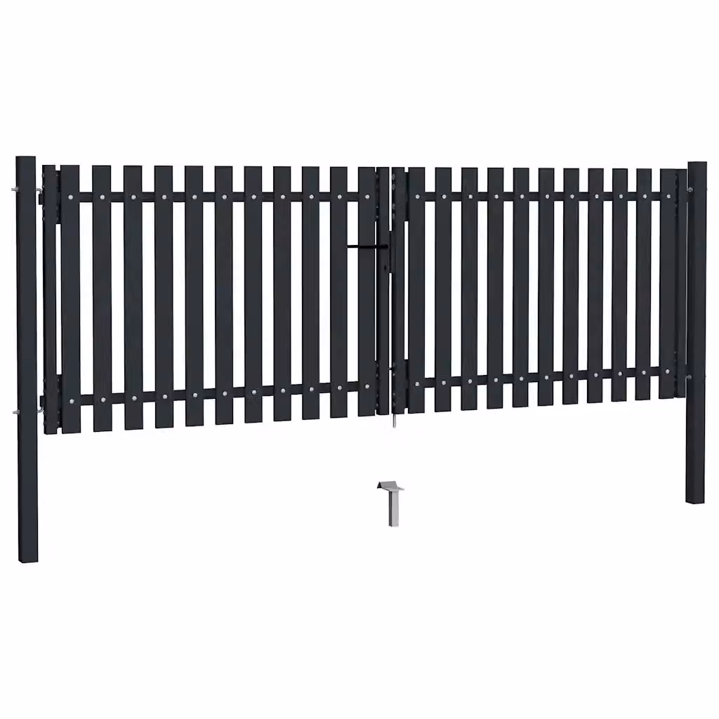 Cancello per recinzione a doppia porta Design In in acciaio antracite L: 306 cm, H: 125 cm – 2