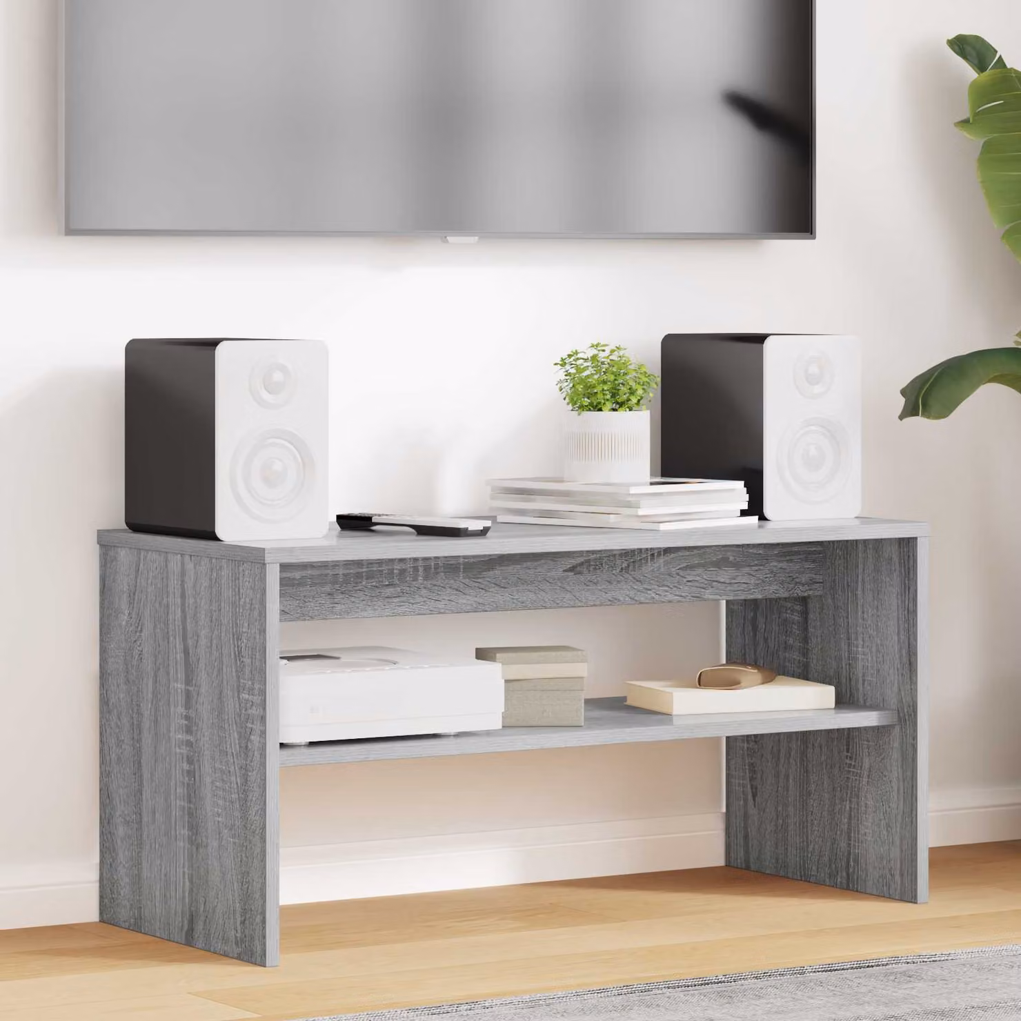 Mobile TV vidaXL moderno in legno ingegnerizzato grigio L: 80 cm, P: 35 cm, H: 40 cm