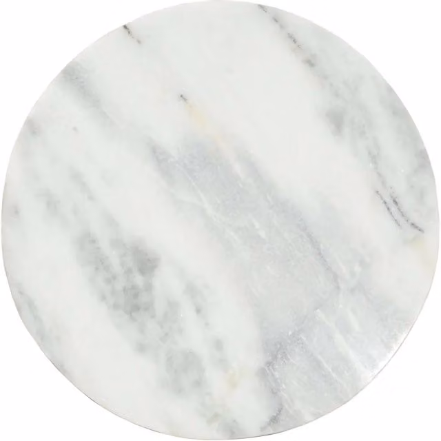 Tavolino da salotto rotondo vidaXL in marmo bianco e nero con base in metallo Ø65 cm