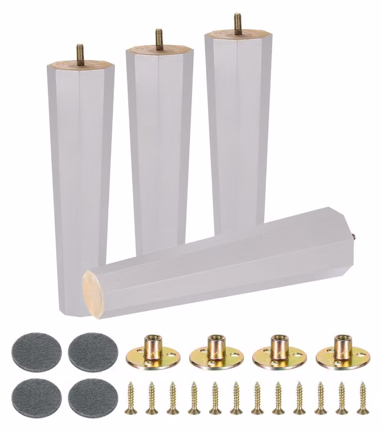 Elzusha - Set di 4 piedini in legno per divani e mobili