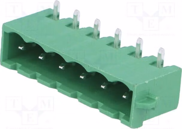1 x Barra di contatto disattivabile, passo 5,08 mm, 6 contatti con angolo di 90°, connettore MSTBA 2,5/6-G-5,08