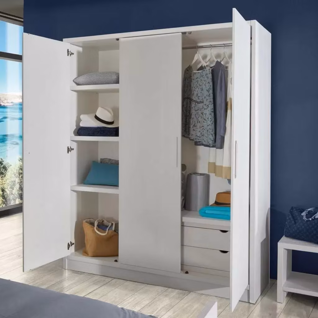 Armadio shabby 3 ante Mobili 2G in legno massello di abete bianco L: 180 cm, P: 55 cm, H: 220 cm – 2