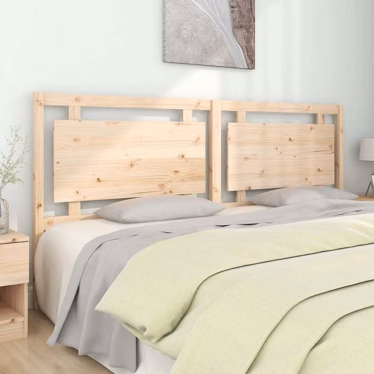 Testiera per letto vidaXL in legno massello di pino naturale stile rustico L: 205,5 cm, P: 4 cm, H: 100 cm