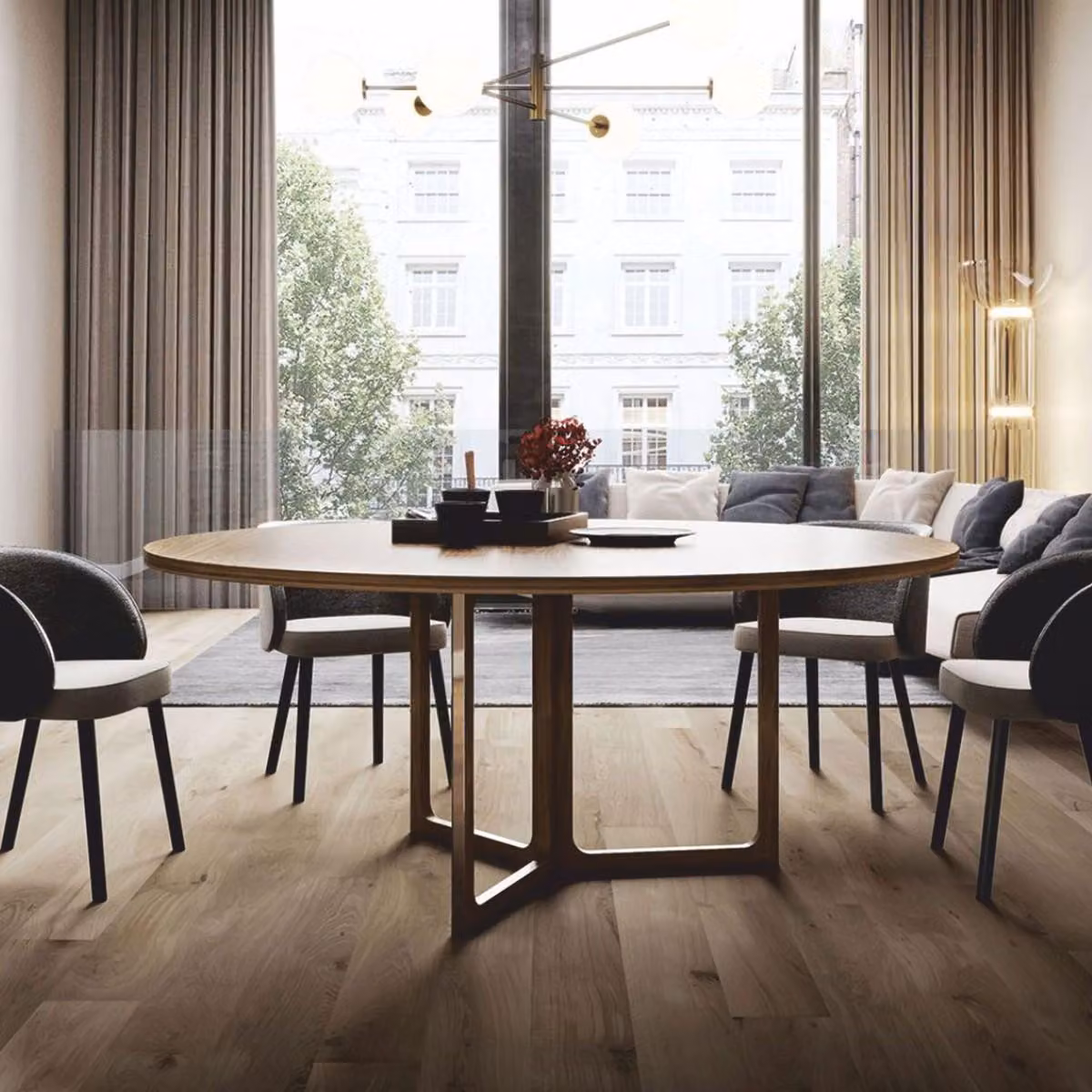Casa Padrino Tavolo da pranzo marrone Ø 130 cm - Mobili per sala da pranzo - Italy
