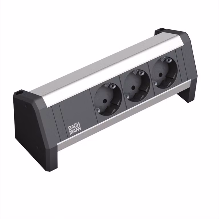Bachmann DESK 1 - Presa multipla - AC 230 V - Ingresso, ingresso GST18 - Connessioni di uscita: 3 - Germania