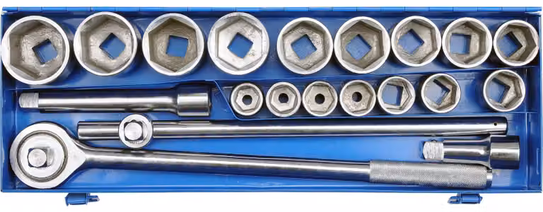 Set di chiavi a bussola da 3/4", da 22 a 50 mm, 20 pezzi.