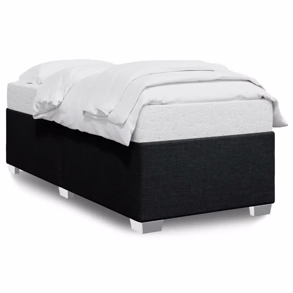 Giroletto vidaXL in tessuto nero con doghe in legno L/P: 90 x 190 cm – 2