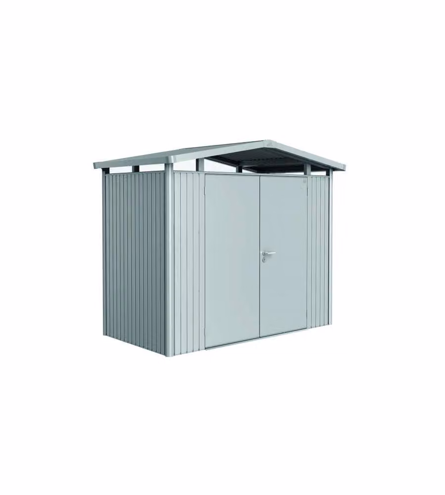 Casetta Panorama Misura P1 argento metallizzato con porta a due battenti