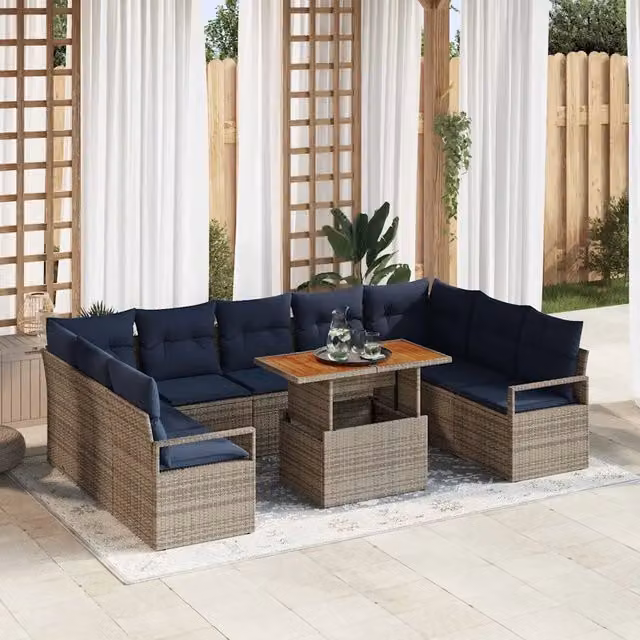 Set Divano da Giardino 10 pz 9-Numero di posti 3349758