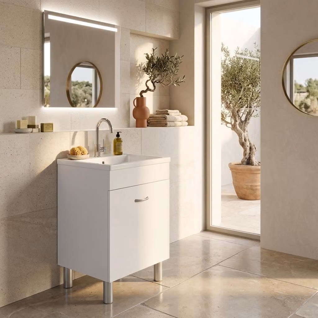 Sottolavatoio per porcellana 60x45 - Bianco