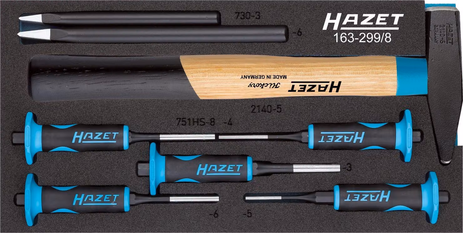 HAZET 163-299/8 Set di punzoni/chiodi/derive Set di punzoni per derive