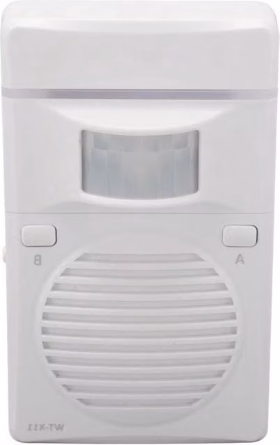 Sensore di Movimento Infrarosso con Altoparlante MP3 per Halloween, Voce Profonda e Musica, Colore Bianco