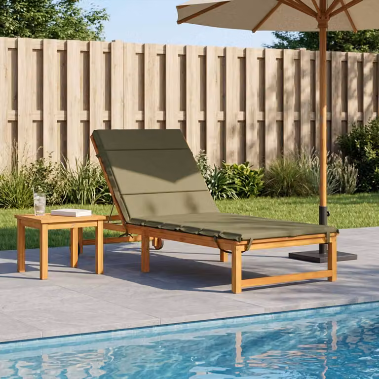 vidaXL Cuscino per Lettino GEMERT Verde, in Poliestere con Rivestimento Rimovibile e Resistente ai Raggi UV