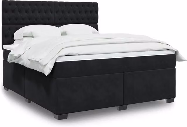 Letto Ibrido vidaXL con Materasso e Illuminazione Sotto il Letto, Colore Nero e Bianco, L/P/H: 180 x 200 cm