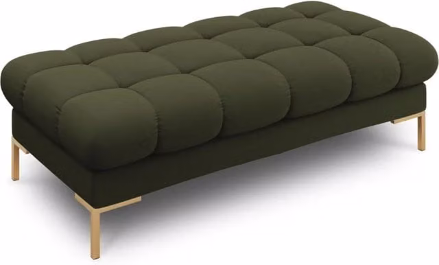 Cosmopolitan Design - Panca "Bali" 2 posti in tessuto strutturato verde