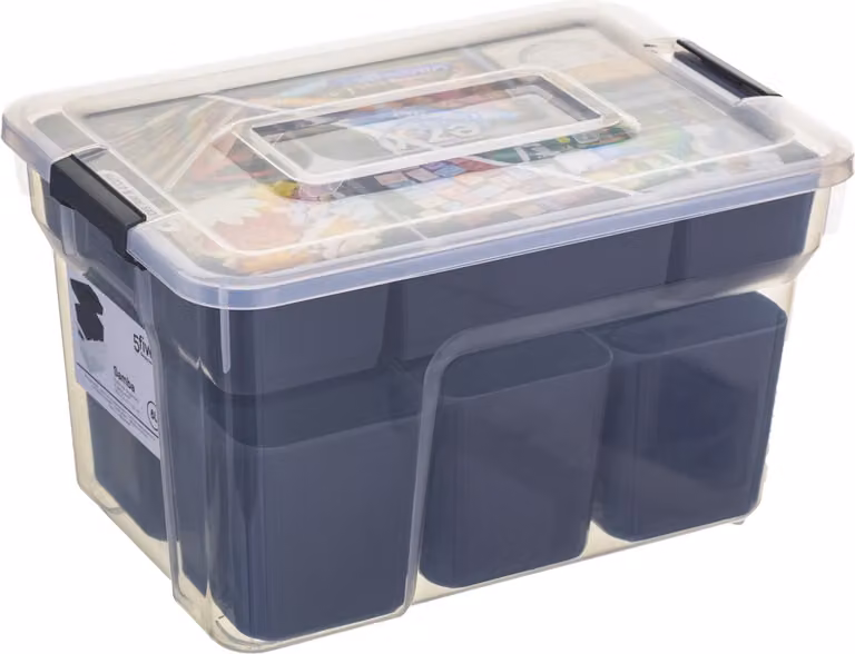 5five Simply Smart Organizer con scomparti Samba 8L in plastica trasparente 18cm x 30,5cm x 21,5cm