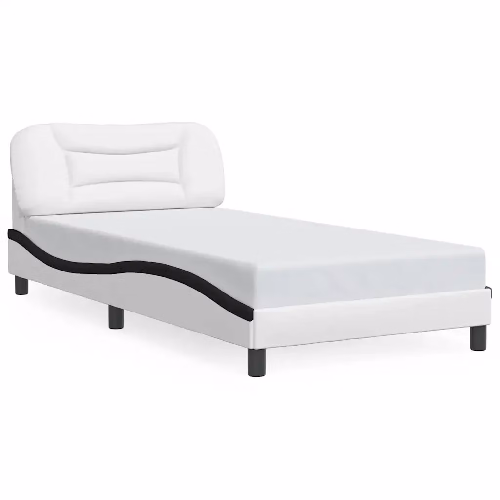 Giroletto senza materasso Hvar vidaXL in similpelle nero e bianco L: 100 cm, P: 200 cm – 2