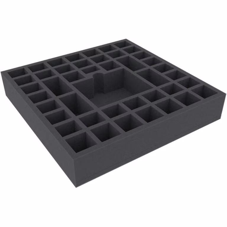Inserto in schiuma 308x308x55 mm per giochi da tavolo con 44 scomparti