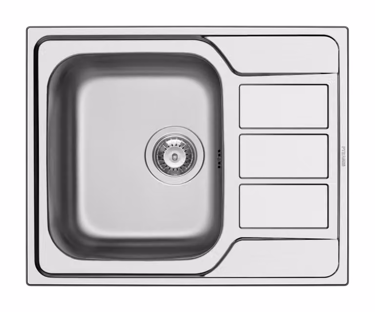 Lavello da cucina 62x50 cm, lavello da incasso Athena 45 cm, mobiletti sottolavello 2 scomparti, 2 fori per rubinetteria