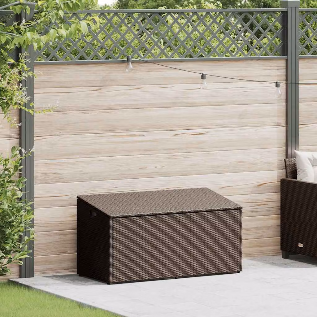 vidaXL Baule da Giardino Marrone 110x50x58 cm in Polyrattan
