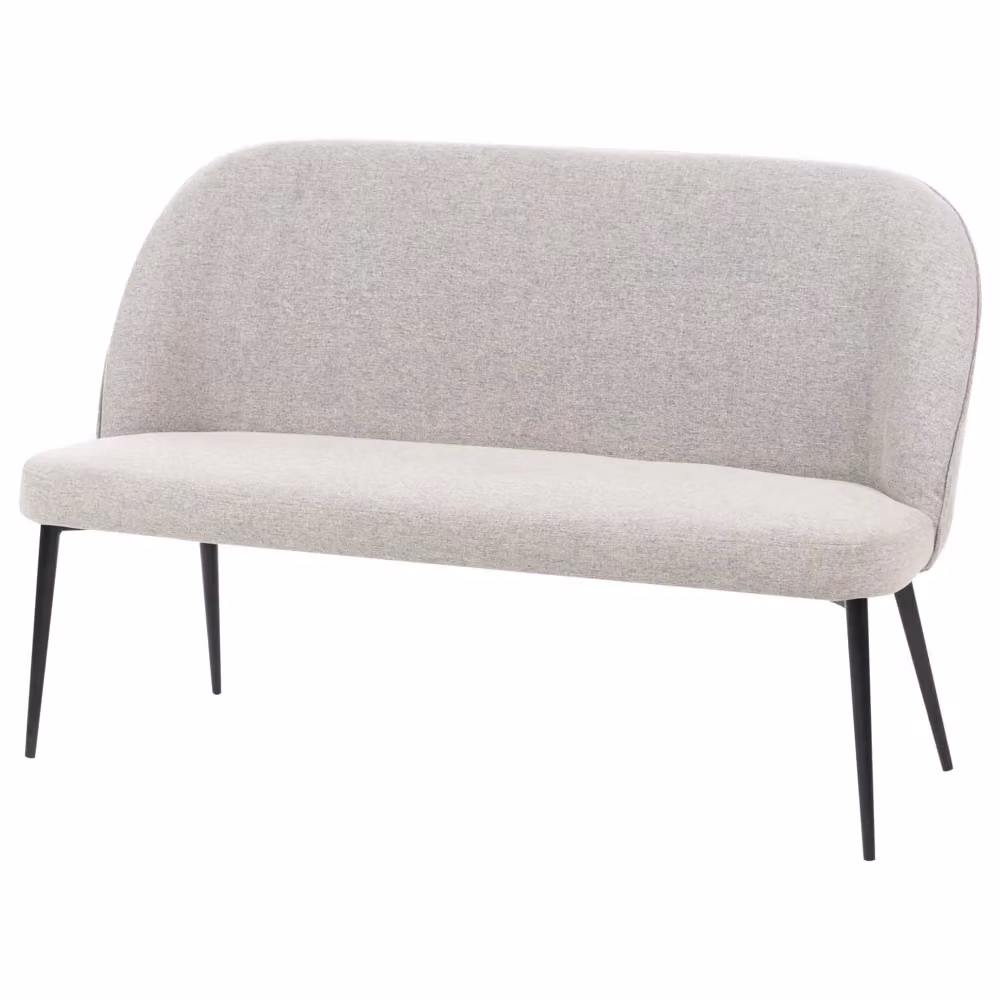 Panca Divano da cucina Beliani a 2 posti con rivestimento in tessuto grigio e struttura in metallo e legno – 2