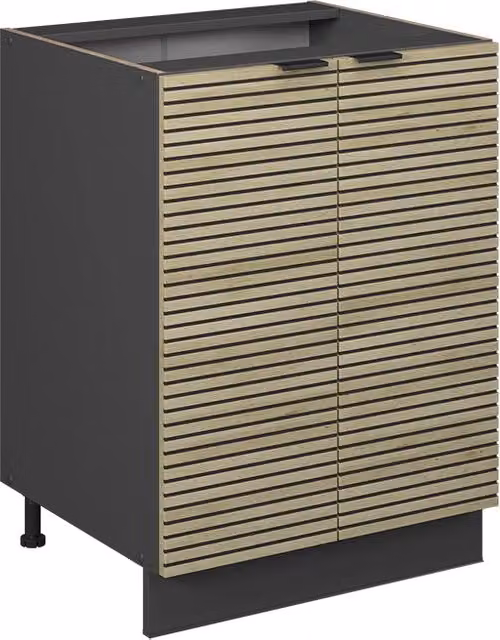 Mobiletto base cucina Fame-Line Pannello in quercia/Antracite 60 cm senza piano di lavoro Vicco