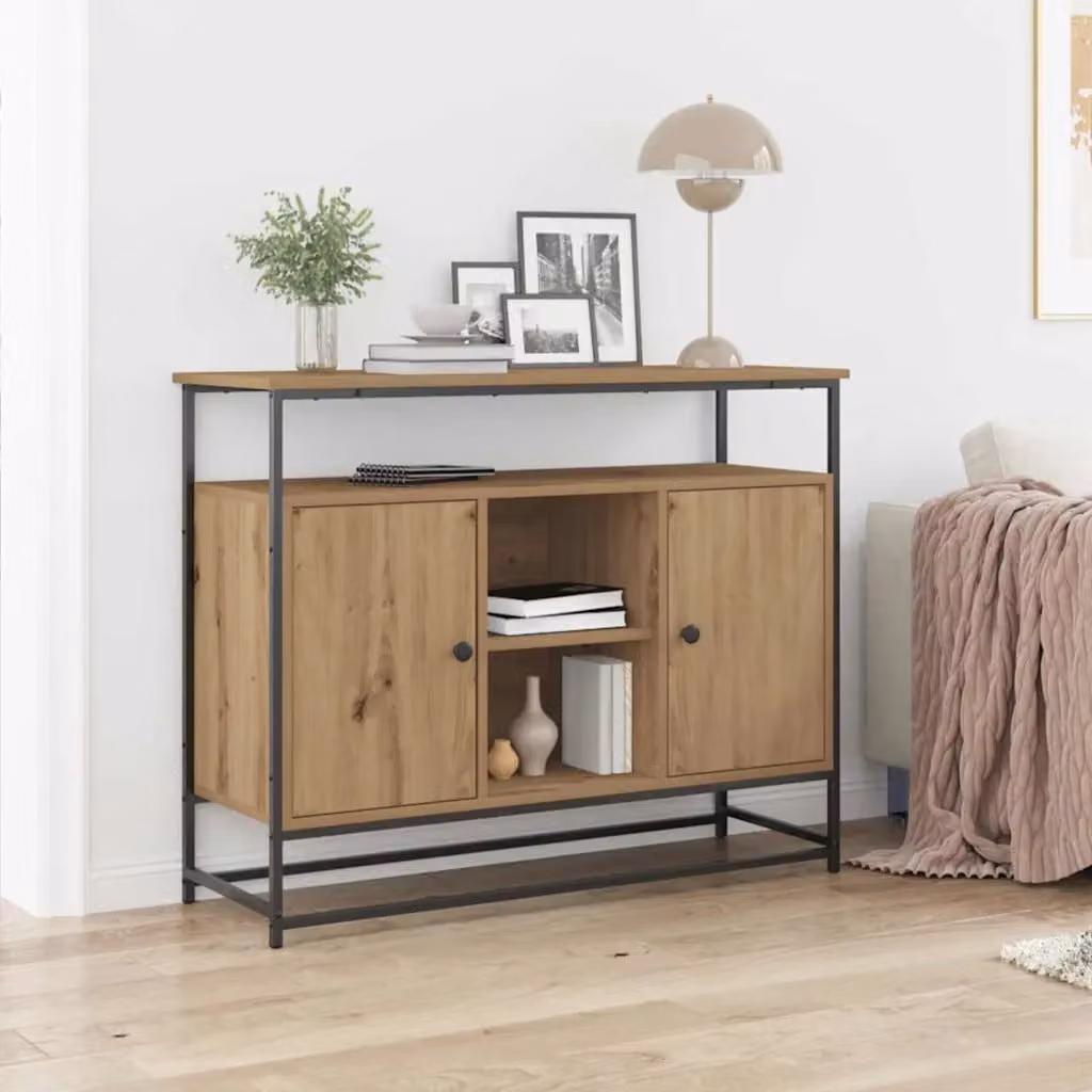 Credenza moderna vidaXL in rovere color marrone L: 100 cm, P: 35 cm, H: 80 cm