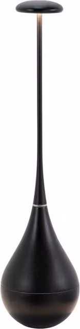 Zafferano Dondolina Lampada da Tavolo Led Ricaricabile IP65 Senza Fili con Dimmer Touch Colore Nero