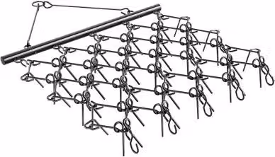 Erpice a Trascinamento a Catena VEVOR con 60 Denti Affilati in Acciaio, Nero, L: 178 cm, P: 147 cm, H: 11 cm