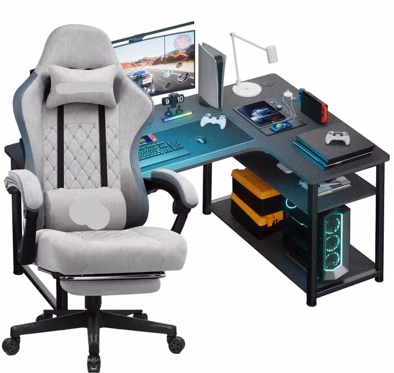 Sedia da gioco – Sedia da ufficio – Poltrona da gaming – Altezza regolabile – Rotazione a 360° con ruote