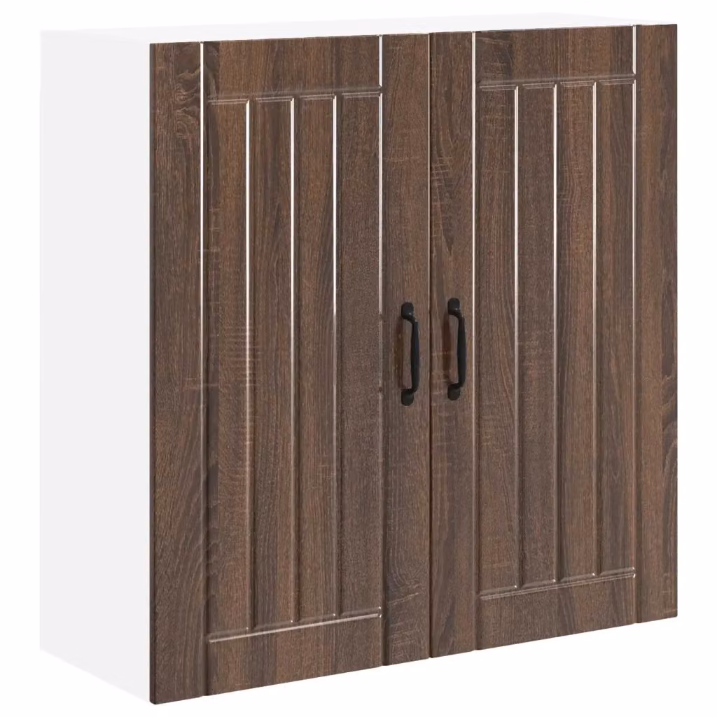 Mobile da cucina a parete vidaXL in legno rovere marrone con ante scorrevoli, L: 80 cm, P: 31 cm, H: 80 cm – 2