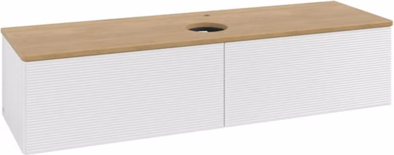 V&B Mobiletto con struttura frontale - illuminazione Antao 160x50cm, HL, WBP hon. Oa, glo wh. Lac