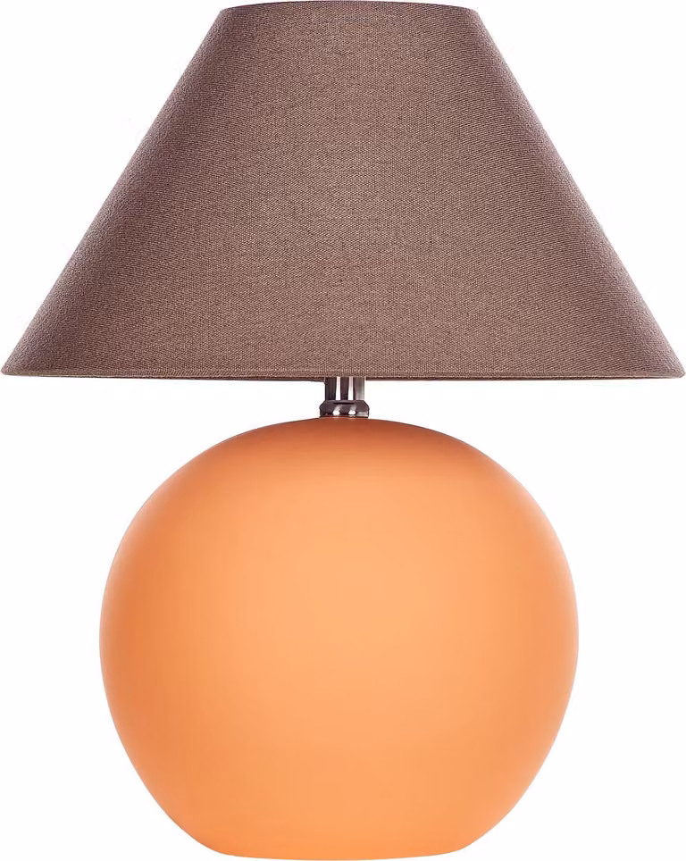 BELIANI Lampada da tavolo arancione in Vetroceramica bianca con paralume in tessuto 41 cm lampada da notte illuminazione per soggiorno camera da letto stile tradizionale