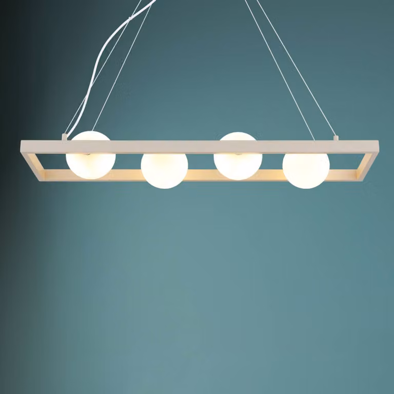 Globo Lampada a sospensione Nanda, dimmerabile, Crema / Ambra, Soggiorno / Sala da pranzo, Vetro, Lampada a sospensione