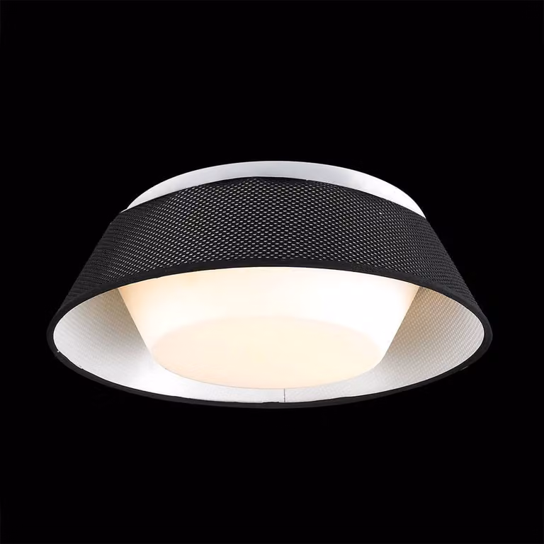 Plafoniera TORES 2xE27/40W, nero/opal L Ø 380, H: 115, dimmerabile
