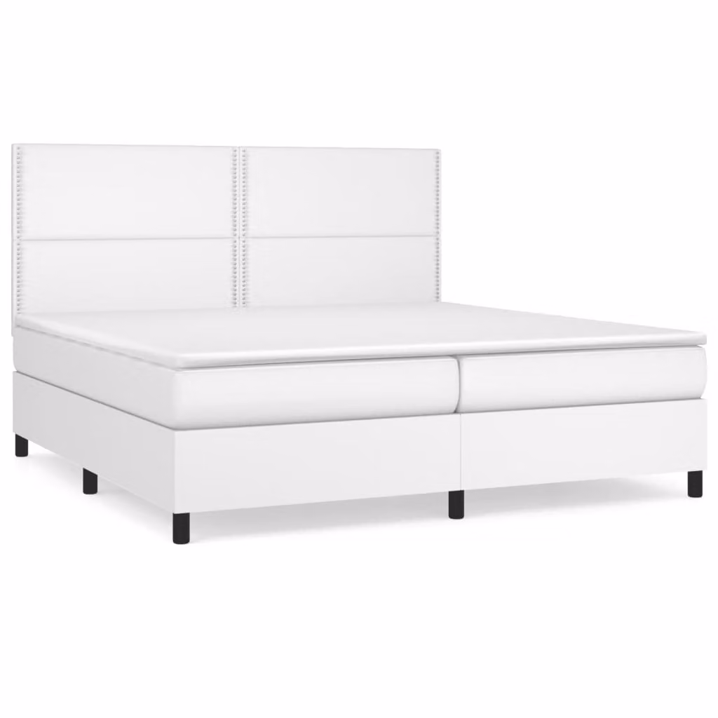 Giroletto a Molle con Materasso Bianco 200x200cm in Pelle finta