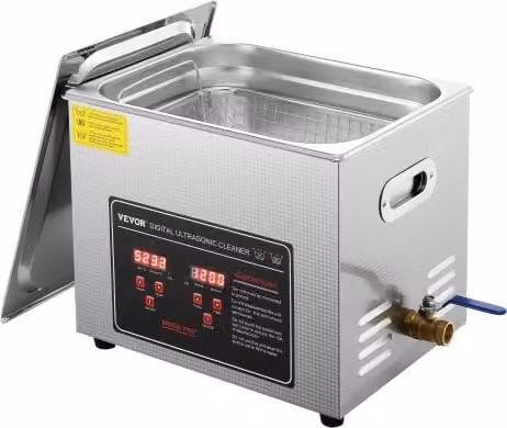 Pulitore a Ultrasuoni Vevor in Acciaio Inox Color Argento con Display Digitale e Funzione Riscaldamento per Gioielli, Occhiali e Orologi