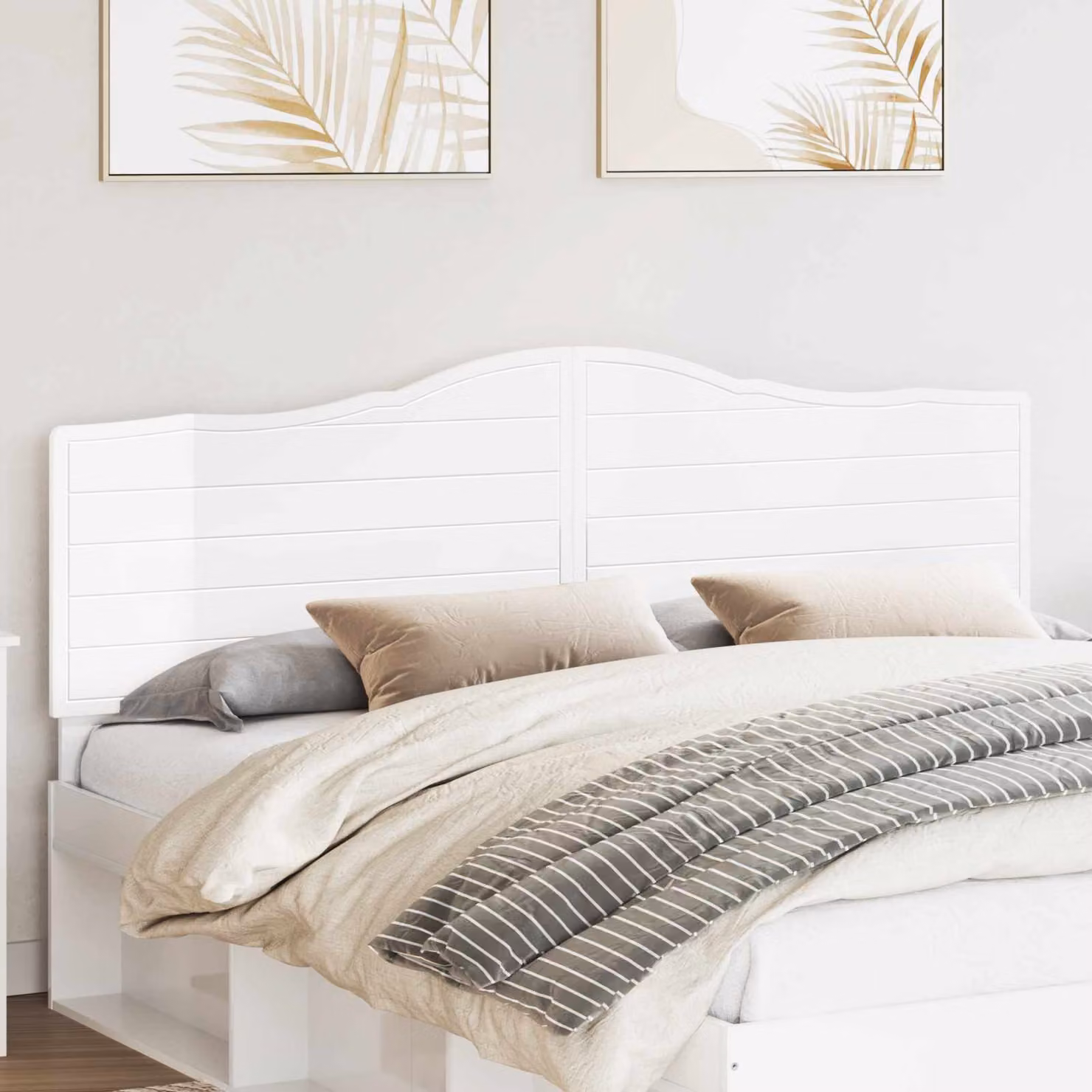 Testiera per letto moderna vidaXL in legno ingegnerizzato bianco lucido