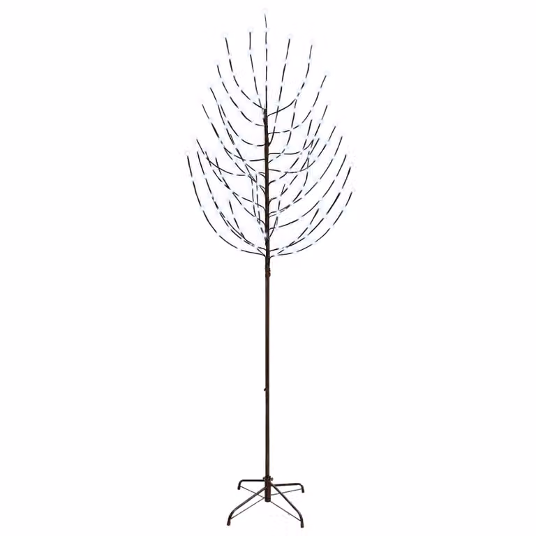 vidaXL Albero di Natale LED Nero 210 cm Acciaio 180 LED