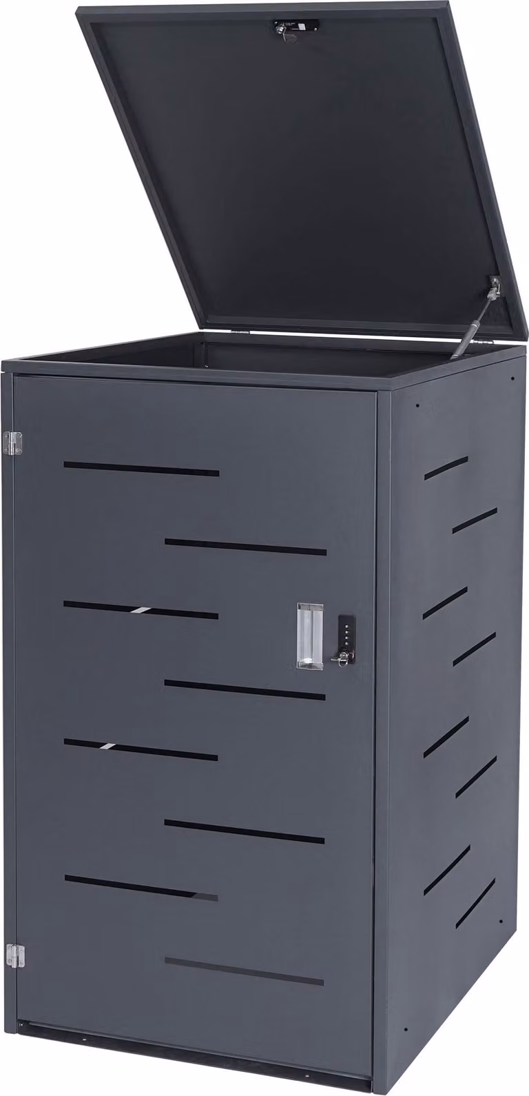 Coperchio per cestino HWC-E83, coperchio per cestino per rifiuti, estensibile 117x66x80cm ~ antracite, acciaio 33kg