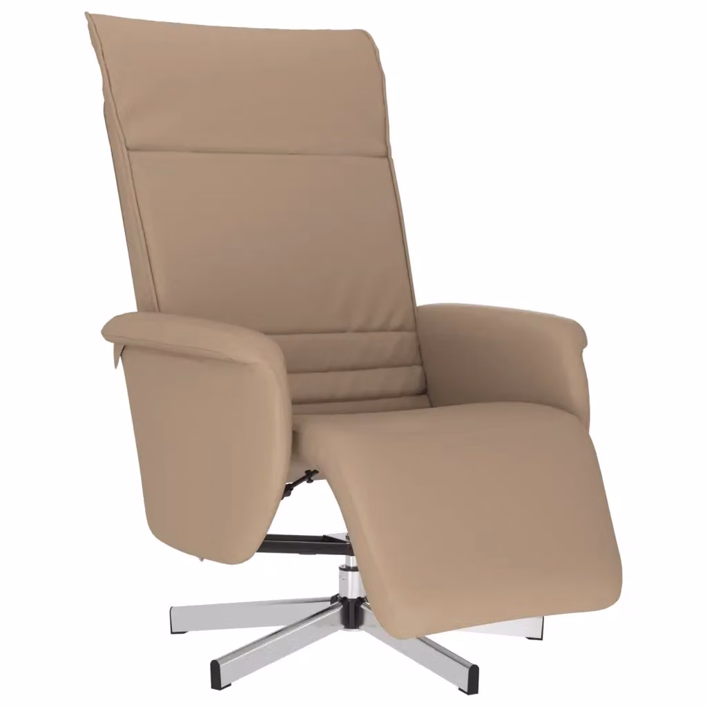 Poltrona Reclinabile Relax vidaXL in Similpelle Beige e Marrone con Poggiapiedi e Rotazione a 360 Gradi – 2