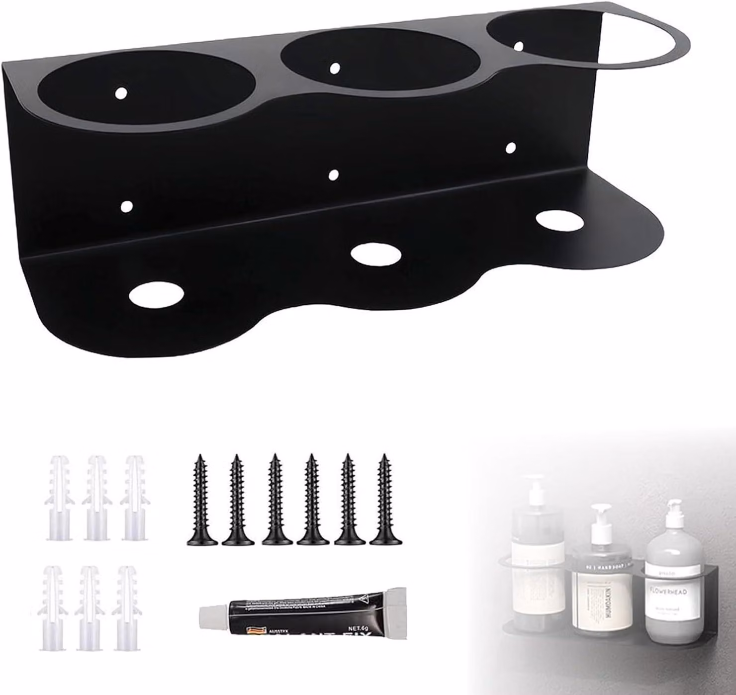 Porta-spray a parete, con 3 scomparti, ideale per officina e garage