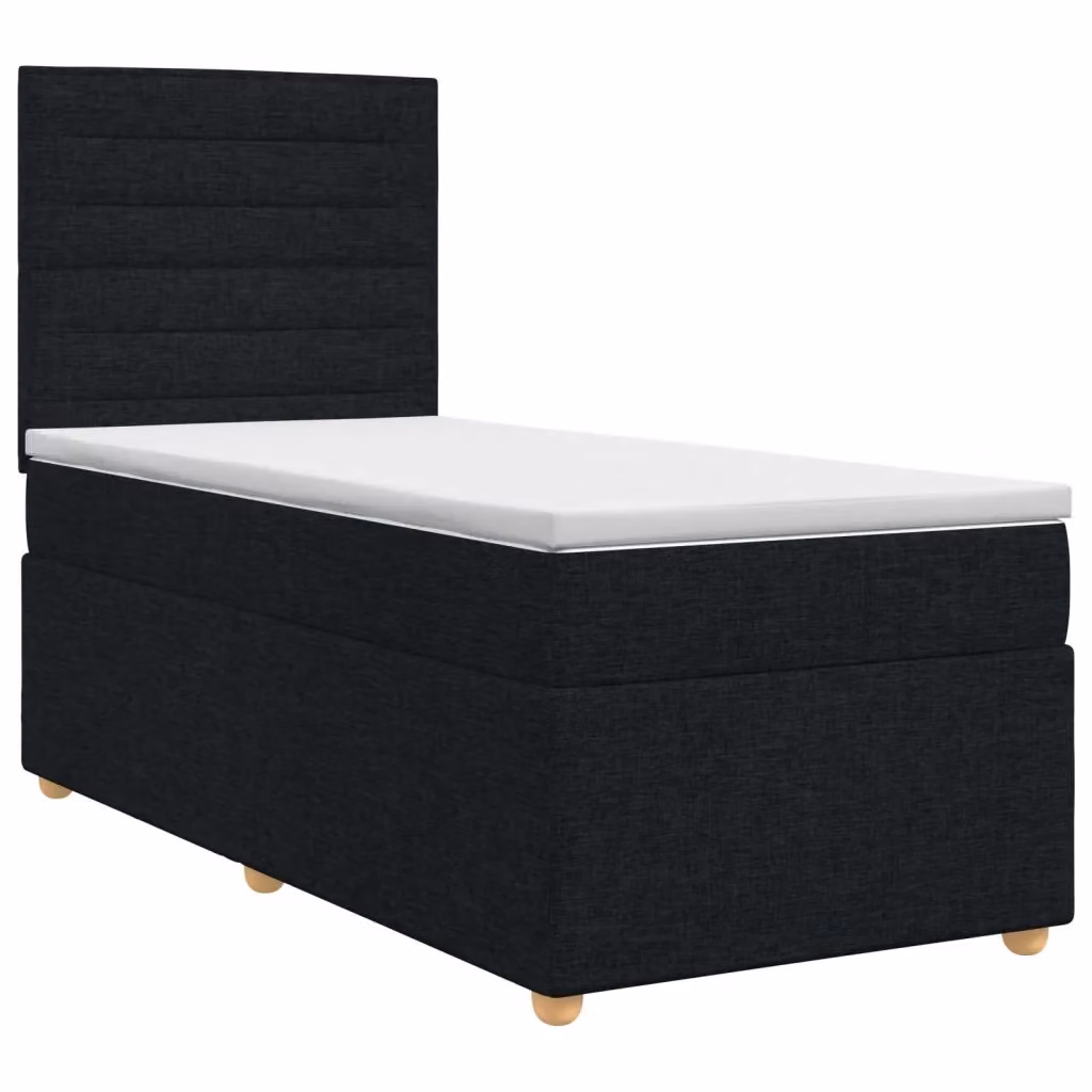 Letto box spring con materasso ibrido vidaXL in tessuto nero, L/P/H: 90 x 190 x 76 cm – 2