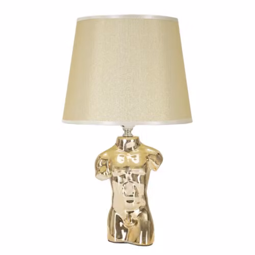 Moderna Lampada da comodino GLAM MAN in ceramica dorata by Mauro Ferretti