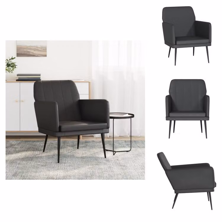vidaXL Poltrona nera 61x78x80 cm in Pelle finta - Poltrona