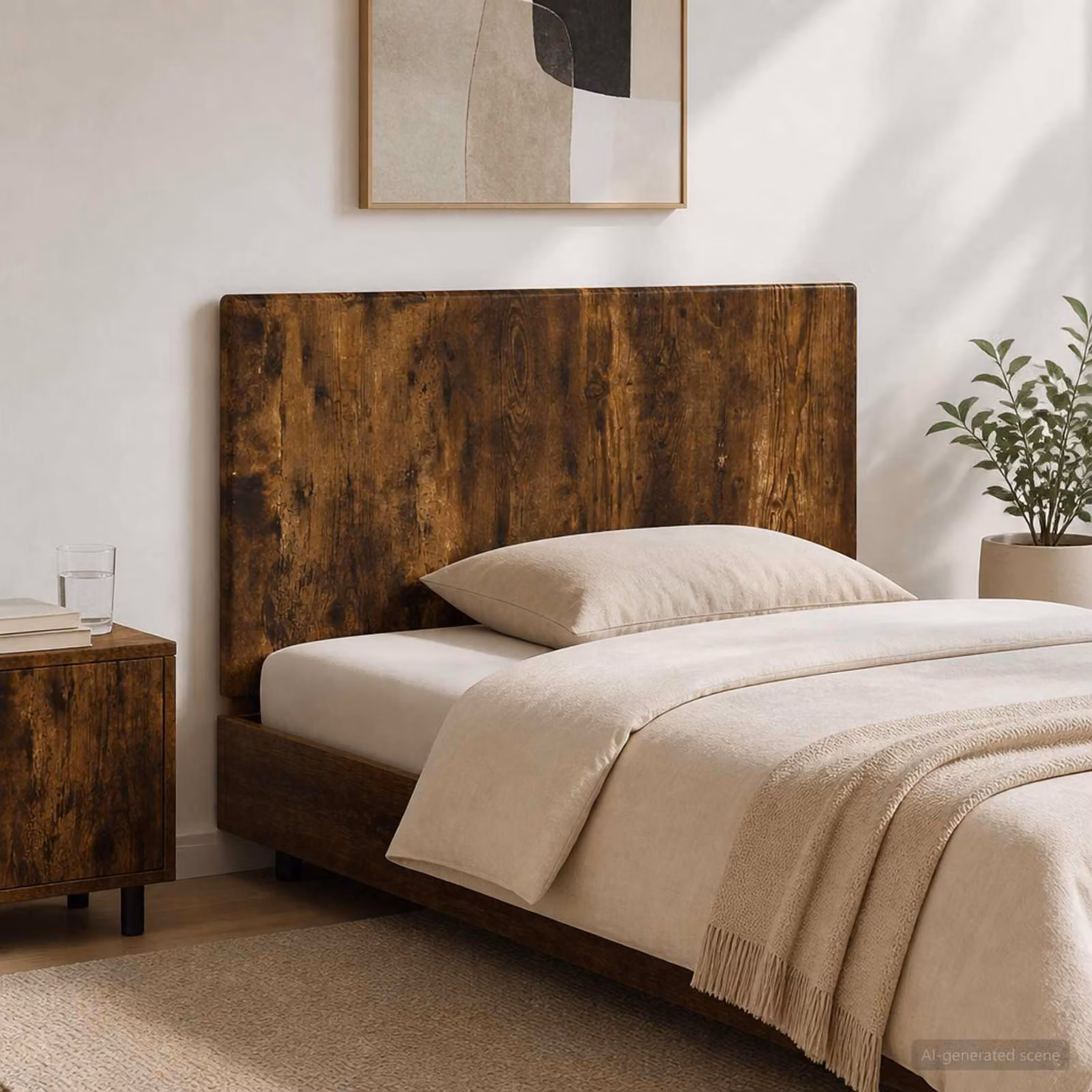 Testiera da muro vidaXL BREDA in legno ingegnerizzato Rovere Fumo marrone